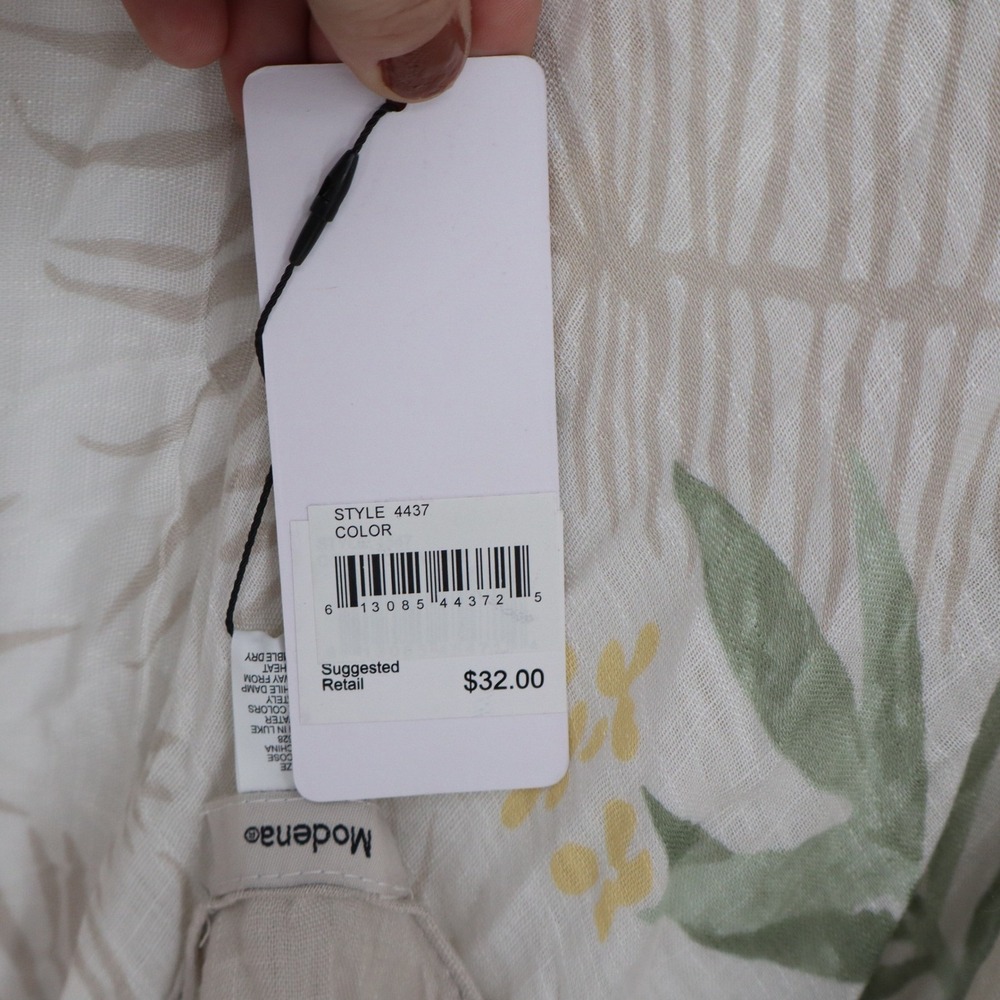 Modena Tropical Palm Floral Kimono Wrap Pom Pom Trim OS - Picture 4 of 5